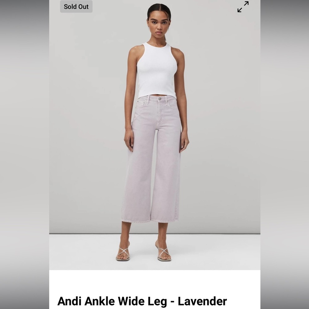 NWT lavender rag & bone andi ankle wide leg jeans